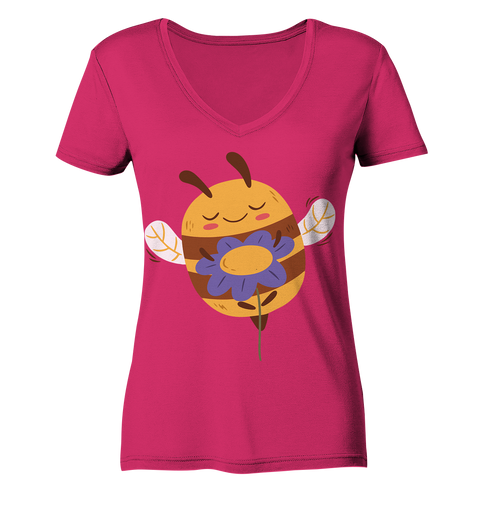 Happy Bee - Ladies V-Neck Shirt