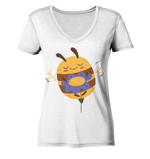 Happy Bee - Ladies V-Neck Shirt